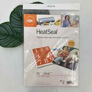 GBC 25 Pack 3 Mil Flexible HeatSeal Thermal Letter-Size Clear Laminating Pouches